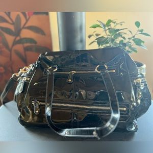 Coach Black Patent Leather Diaper Bag